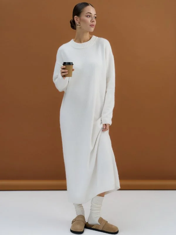 Платье ангоровое цвет Молочный