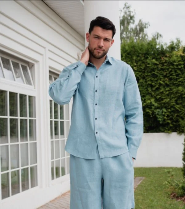 Костюм рубашка с брюками цвет Океан  (можно купить отдельно) Костюм рубашка с брюками цвет Океан  (можно купить отдельно)