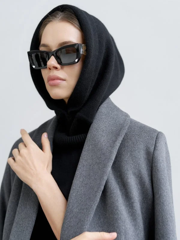 Капор ангоровый цвет Чёрный Капор ангоровый цвет Чёрный