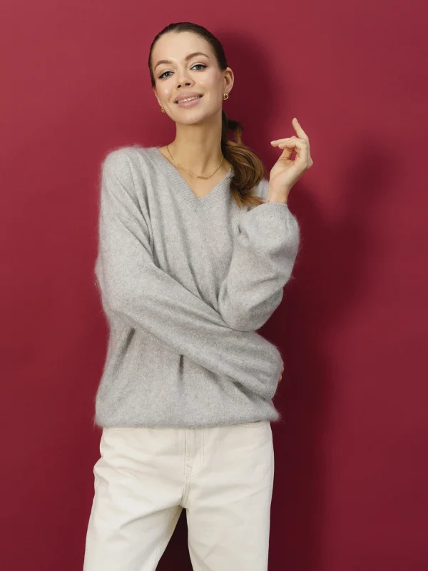 Свитер кашемировый цв.серый меланж - в фирменном магазине спортивной одежды Brillante.by