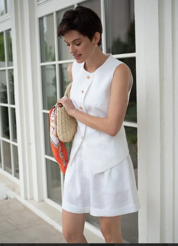 Жилет с круглым горлом цвет белый - в фирменном магазине спортивной одежды Brillante.by