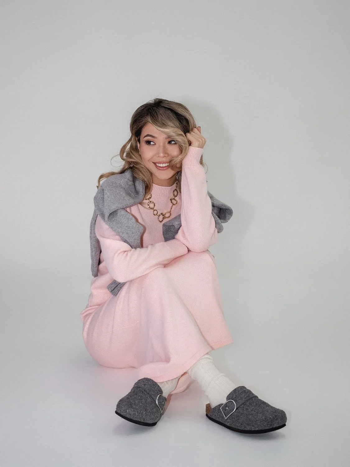 Костюм ангоровый "Алло Галочка" цвет персиков-Розовый