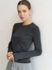 Тонкий лонгслив из 100% шерсти мериноса, цвет серый