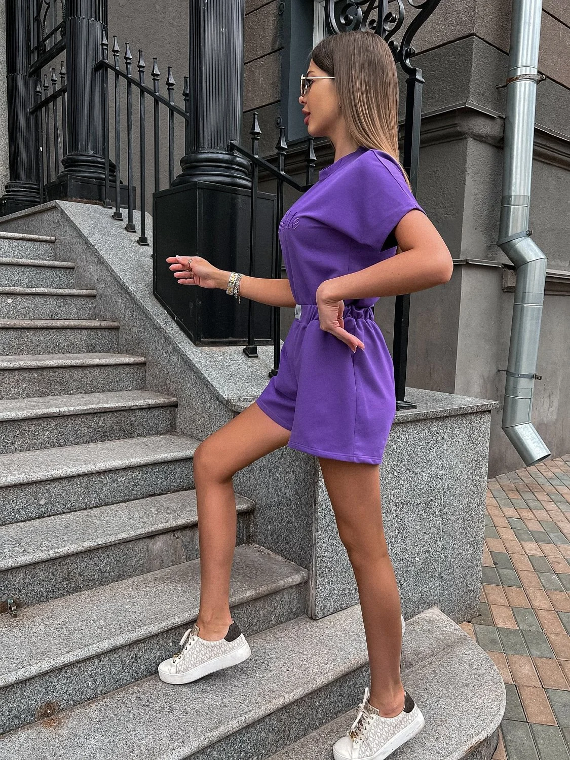 Костюм женский с шортами Фиолетовый