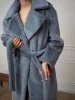 Шуба халат цвет Серо-голубой Шуба халат цвет Серо-голубой