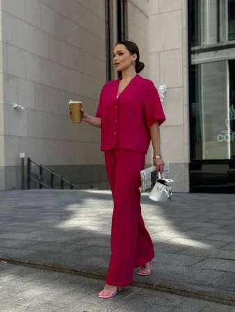 Костюм с рубашкой с укороченным рукавом цвет Фуксия Купить Костюм с рубашкой с укороченным рукавом цвет Фуксия в фирменном магазине спортивной одежды Brillante.by