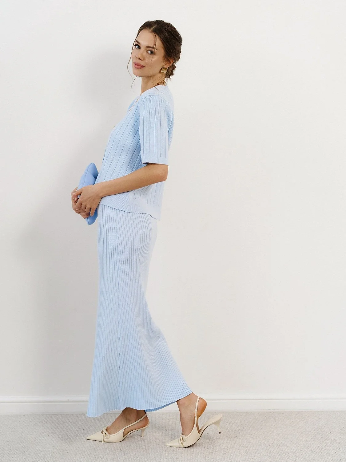 Юбка цв.голубой