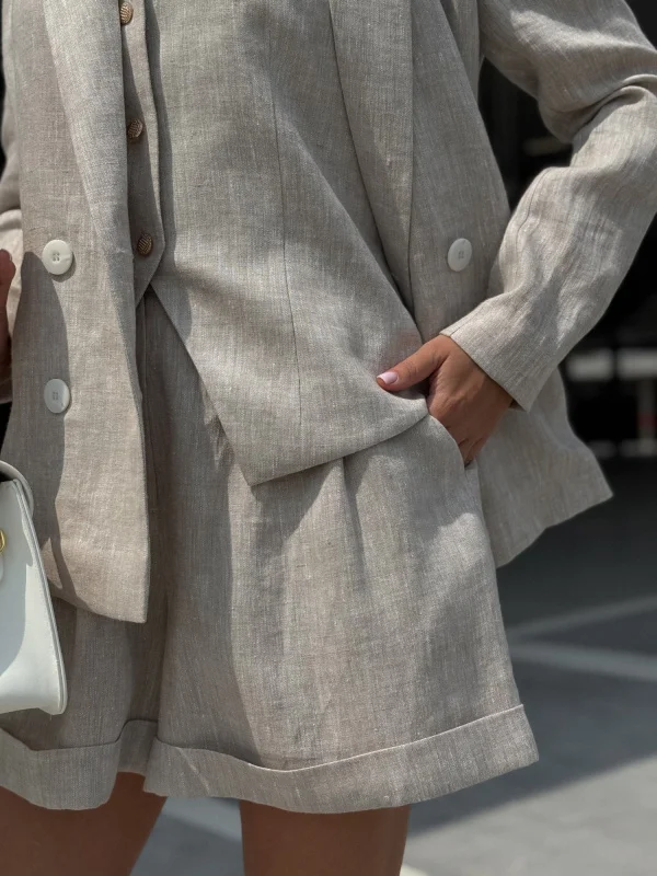 Шорты с отворотом цвет натуральный - в фирменном магазине спортивной одежды Brillante.by