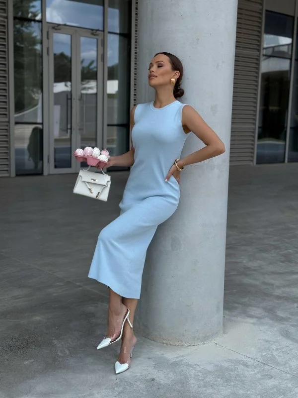 Платье трикотажное CHIC цв. изысканный голубой - в фирменном магазине спортивной одежды Brillante.by