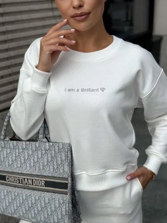 Костюм "I am a BRILLIANT" цвет Молочный Купить Костюм "I am a BRILLIANT" цвет Молочный в фирменном магазине спортивной одежды Brillante.by