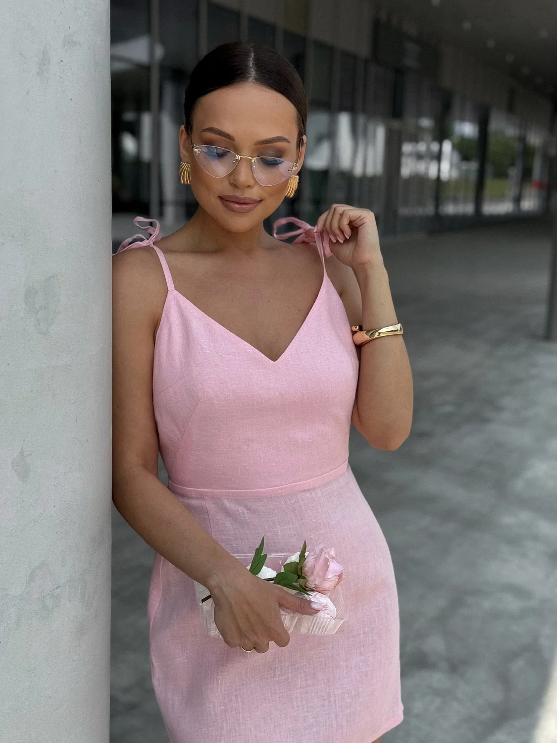 Платье Petra с открытой спиной цв.розовый