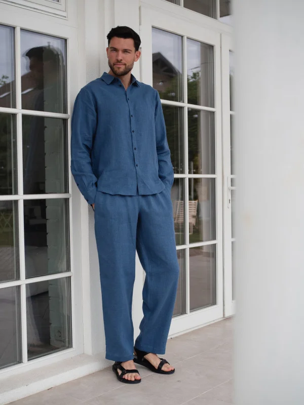 Костюм рубашка, брюки цвет Синий  (можно купить отдельно) Костюм рубашка, брюки цвет Синий  (можно купить отдельно) - в фирменном магазине спортивной одежды Brillante.by