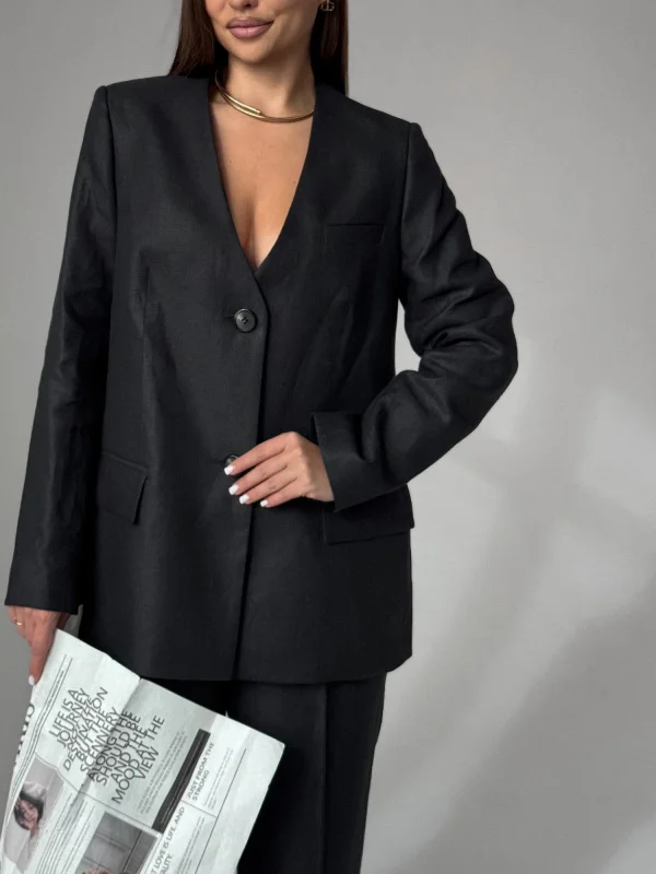 Жакет без воротника цвет Черный - в фирменном магазине спортивной одежды Brillante.by