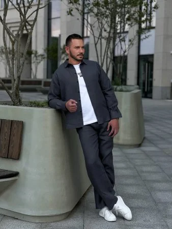 Костюм рубашка, брюки цвет Графит  (можно купить отдельно) Купить Костюм рубашка, брюки цвет Графит  (можно купить отдельно) в фирменном магазине спортивной одежды Brillante.by