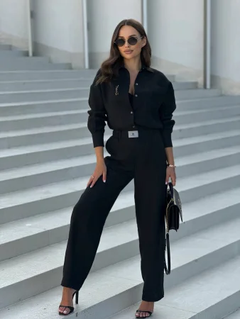 Купить Брюки из льна цвет Черный в фирменном магазине спортивной одежды Brillante.by