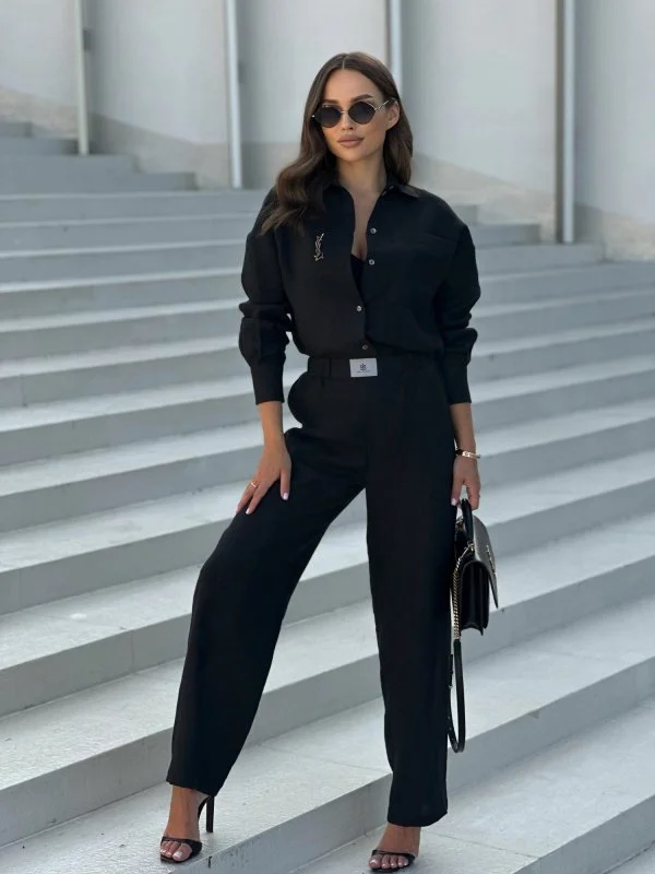 Брюки из льна цвет Черный - в фирменном магазине спортивной одежды Brillante.by