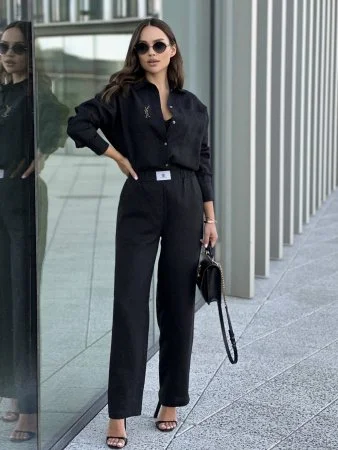 Рубашка льняная цвет ЧЕРНЫЙ Купить Рубашка льняная цвет ЧЕРНЫЙ в фирменном магазине спортивной одежды Brillante.by