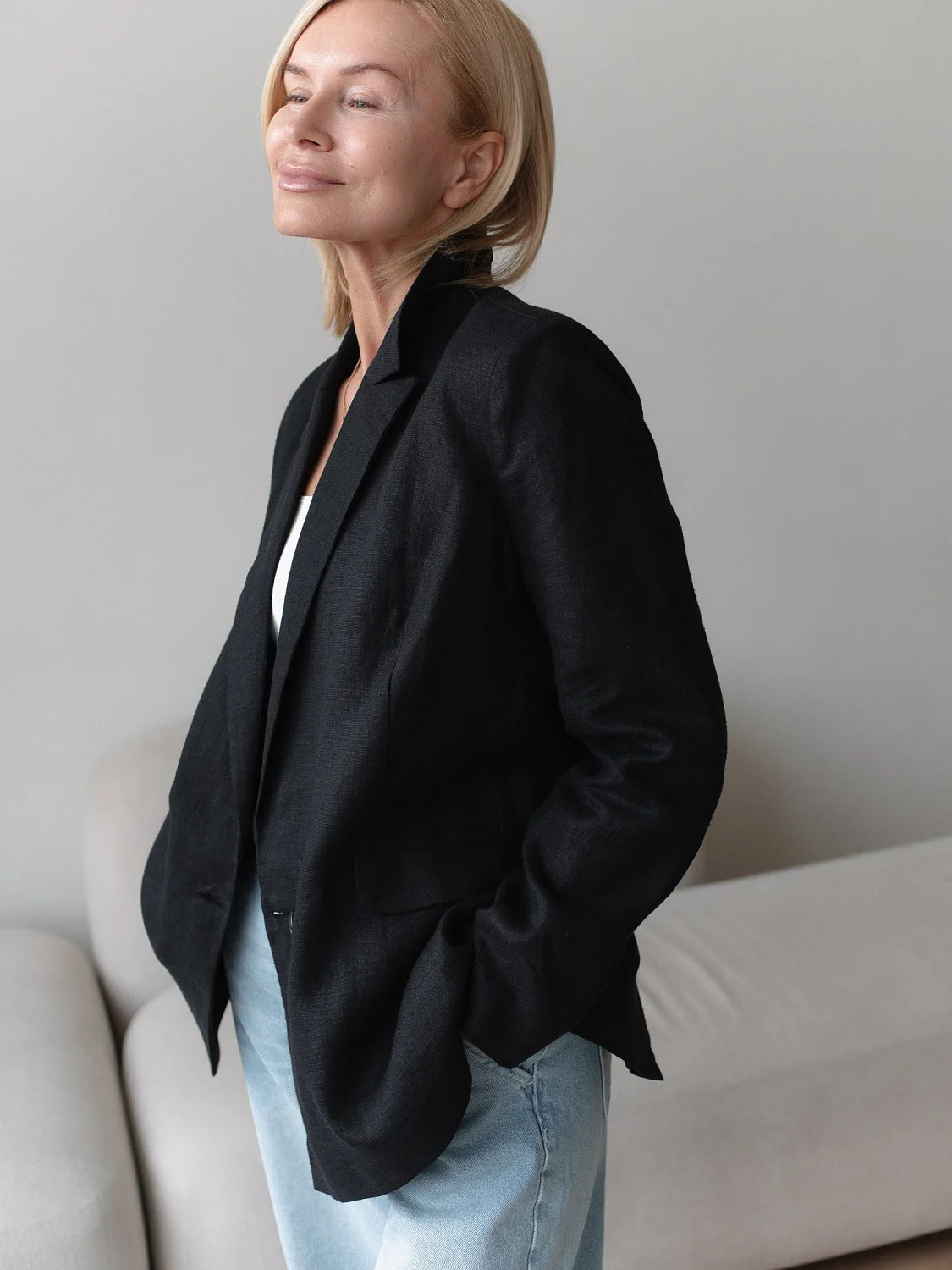 Жакет двубортный цвет чёрный