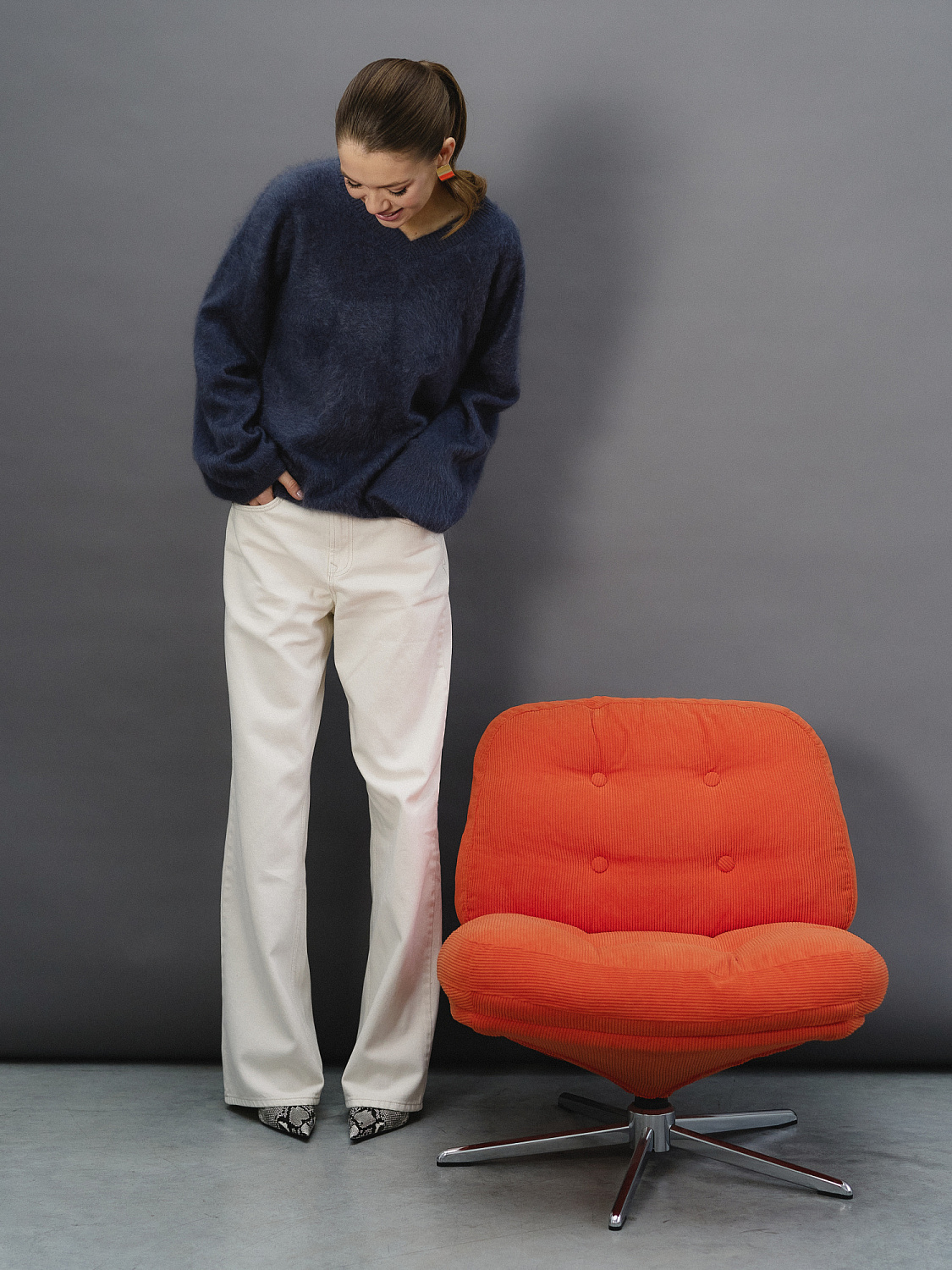 Свитер кашемировый цв.Глубокий синий