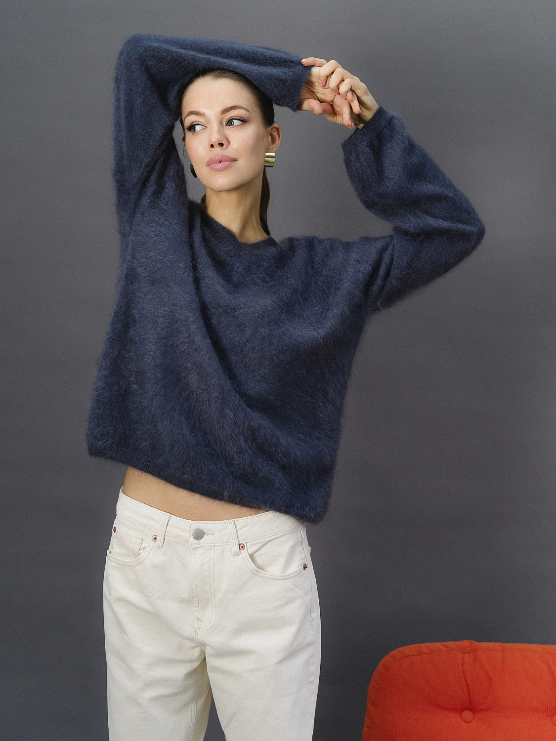 Свитер кашемировый цв.Глубокий синий