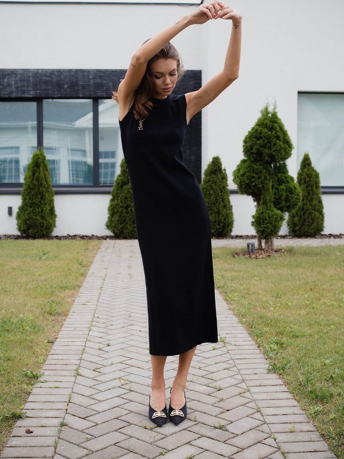 Платье трикотажное CHIC цв. черный