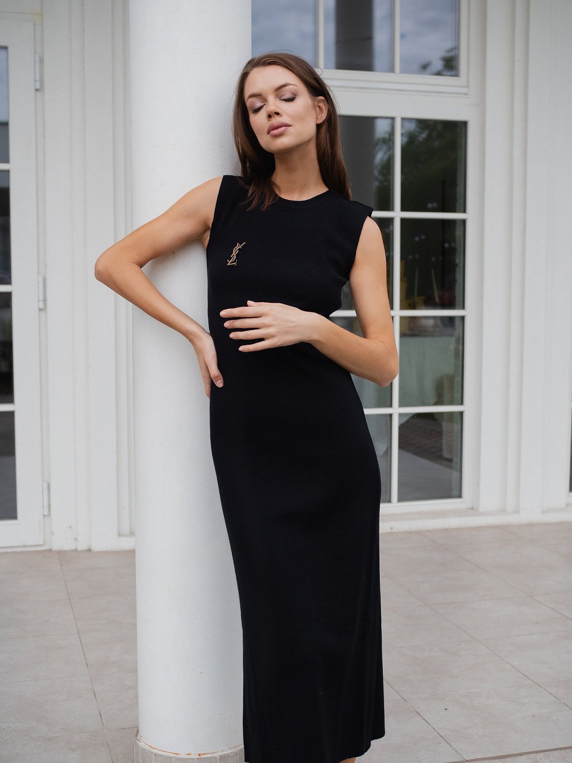 Платье трикотажное CHIC цв. черный