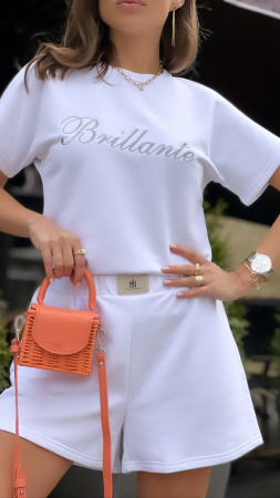 Купить Костюм женский с шортами Белый в фирменном магазине спортивной одежды Brillante.by