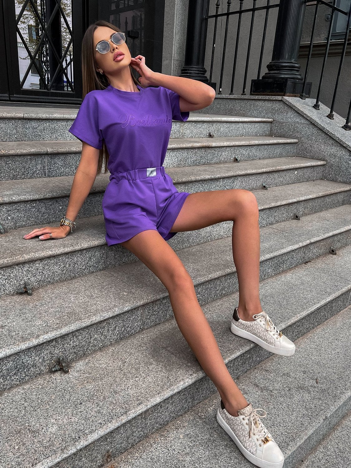 Костюм женский с шортами Фиолетовый