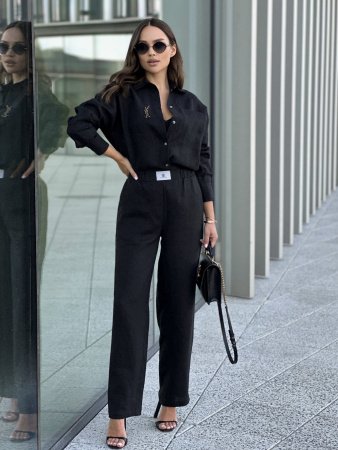 Купить Рубашка льняная цвет ЧЕРНЫЙ в фирменном магазине спортивной одежды Brillante.by