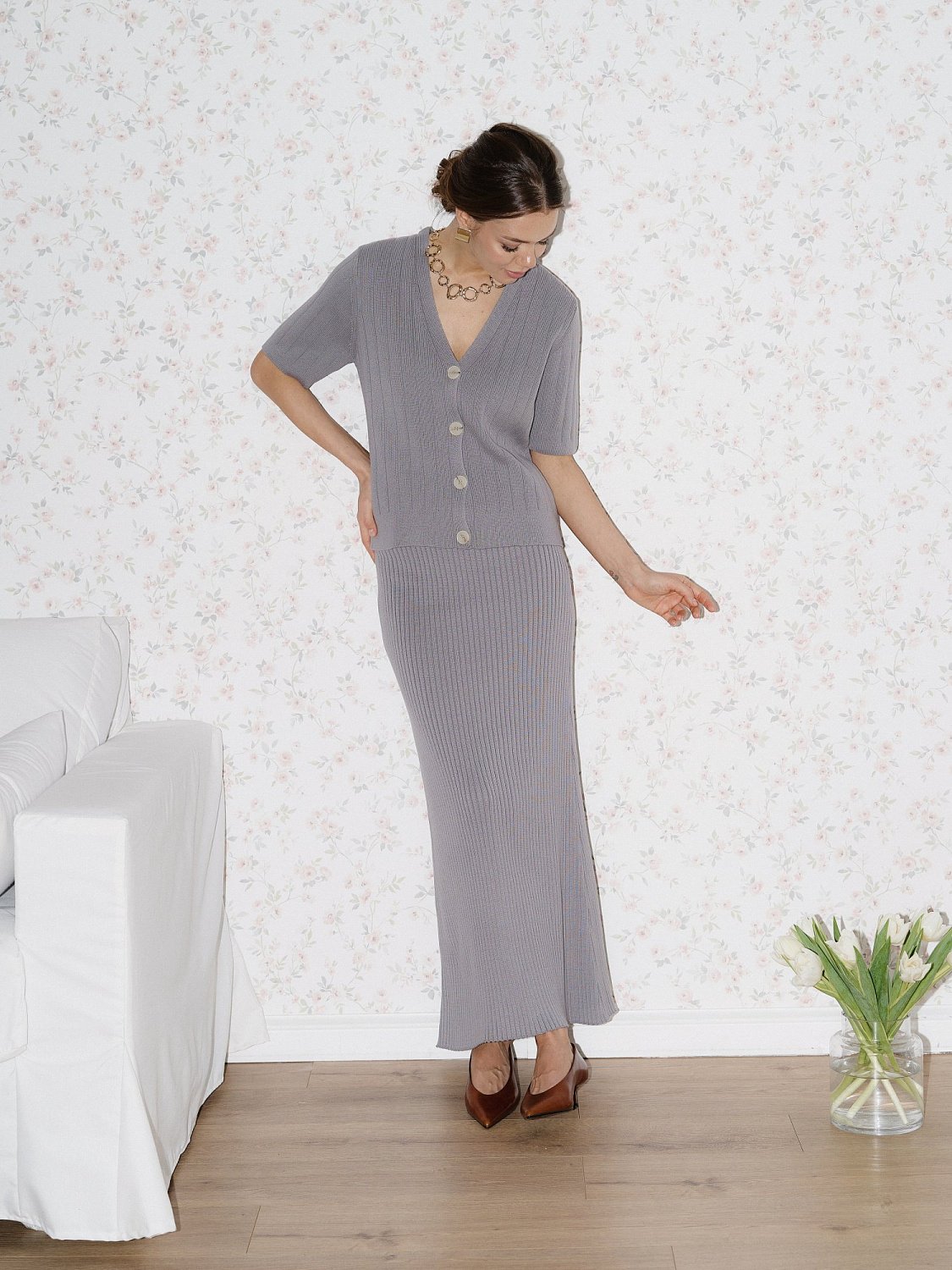 Кардиган цв.серый