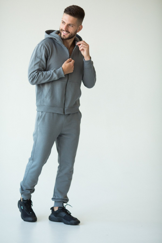 Костюм спортивный мужской на молнии цвет Серый - в фирменном магазине спортивной одежды Brillante.by