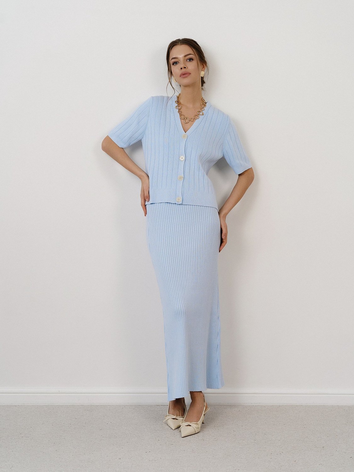 Юбка цв.голубой